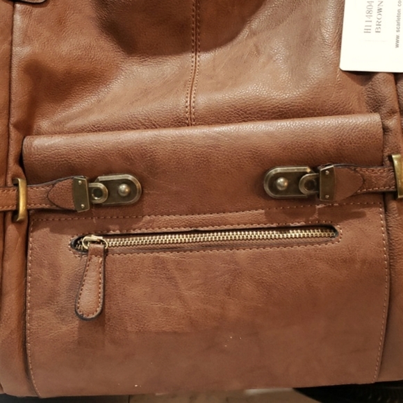 Scarleton Brown Vegan Leather Shoulder/Crossbody Bag - Picture 8 of 9